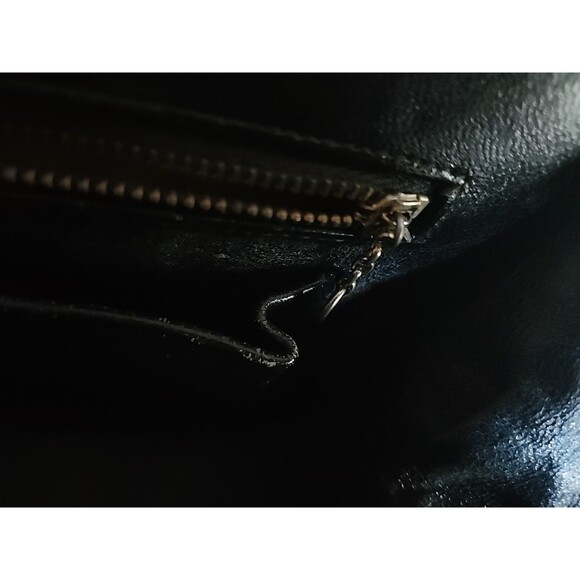 Black Escort Genuine Leather Inside Structured Frame Handbag Purse Alligator Fon - Picture 9 of 16